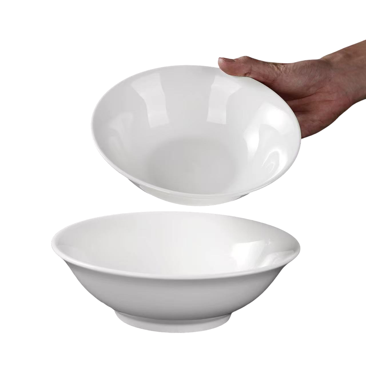 Durable Rolled-Edge Bowl – Classic White Porcelain