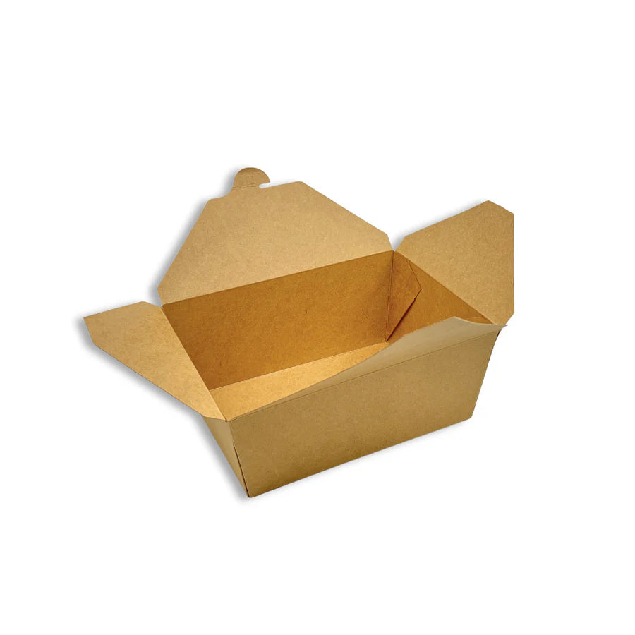 Kraft Paper Take-Out Food Containers – Leak-Resistant Dinner Boxes (Eco-Friendly)