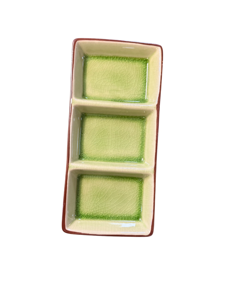 Ceramic Triple Compartment Sauce Dish | Sushi Condiment Tray