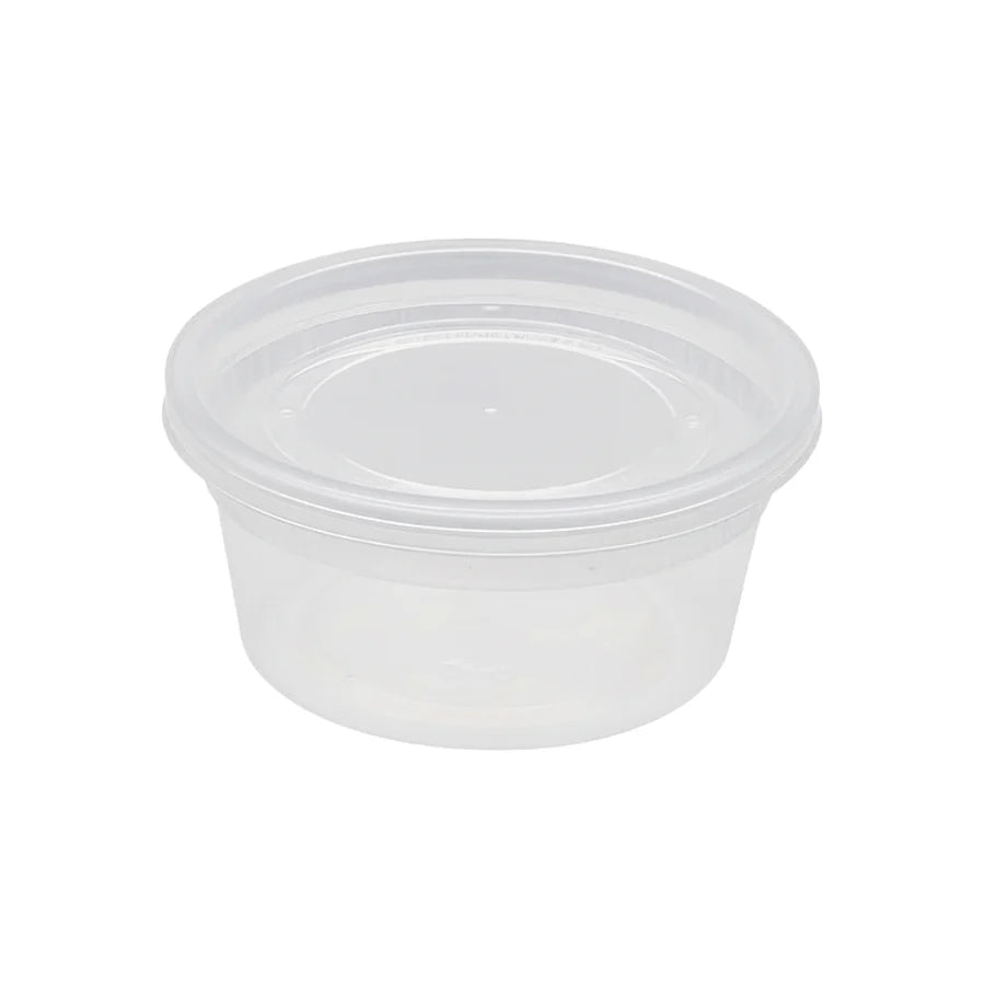 Round Plastic Deli Containers with Lids – 8oz to 32oz (Microwave, Freezer & Dishwasher Safe)
