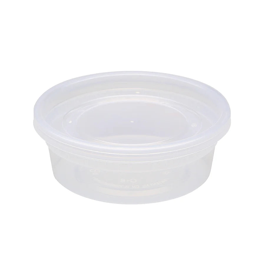 Round Plastic Deli Containers with Lids – 8oz to 32oz (Microwave, Freezer & Dishwasher Safe)