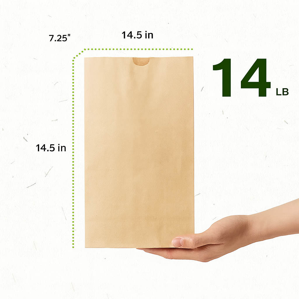 Recycled Kraft Paper Bags – Eco-Friendly Grocery & Takeout Bags (Flat Bottom)