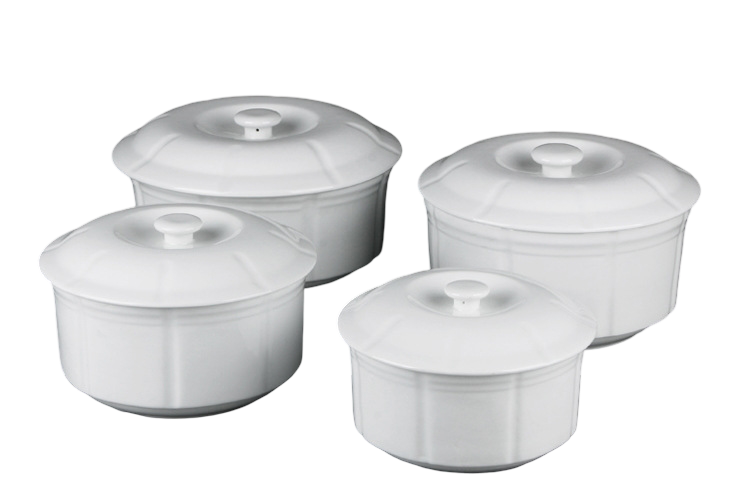 Durable Porcelain Soup / Rice Pot with Lid (Reinforced Ceramic)