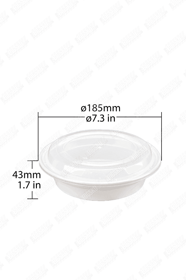 JR Series Round Takeaway Containers with Lids – Heavy-Duty Plastic Food Storage (Black/White Base)