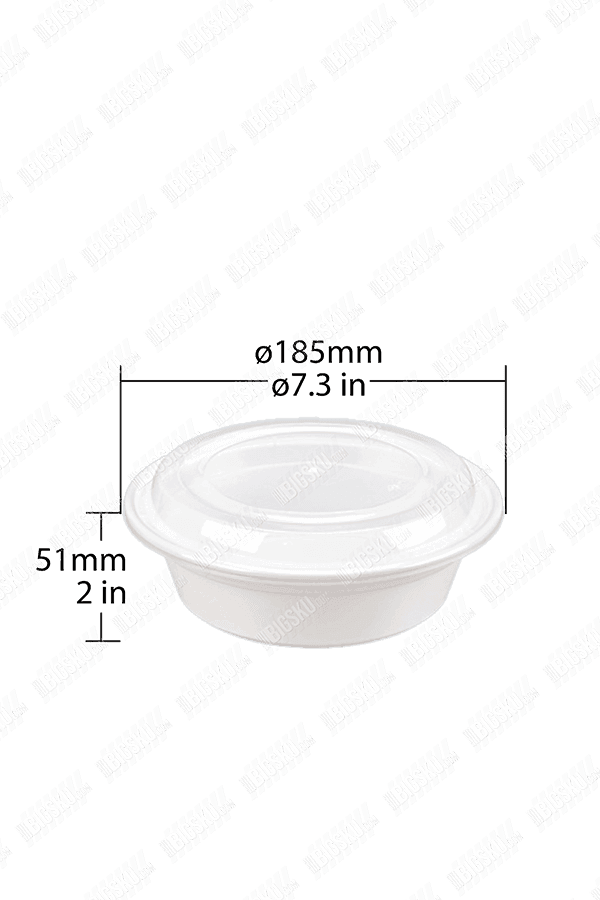 JR Series Round Takeaway Containers with Lids – Heavy-Duty Plastic Food Storage (Black/White Base)