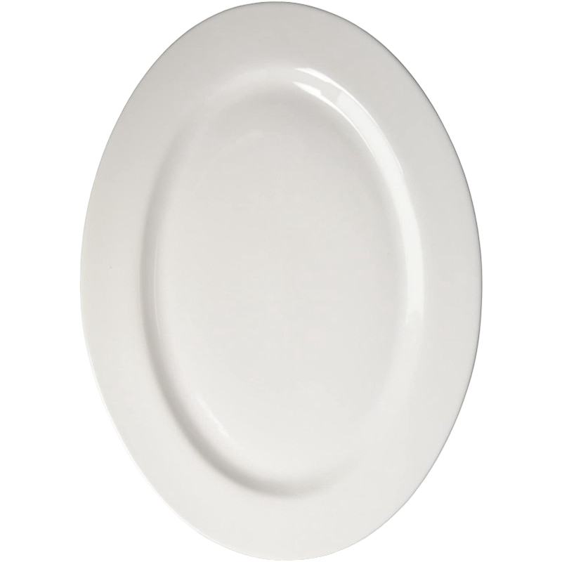 Durable Classic White Oval Plate