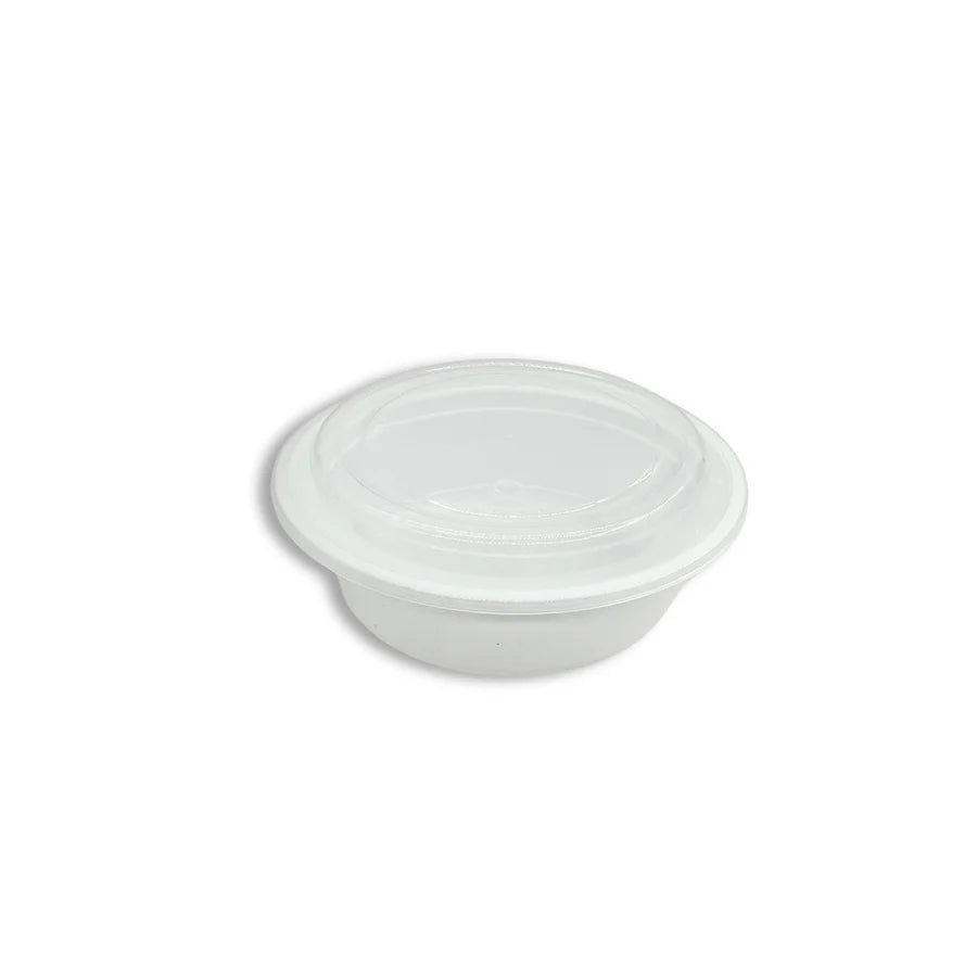 Y Series Round Togo Containers with Leak-Proof Lids – Microwave & Freezer Safe (Black/White Base)