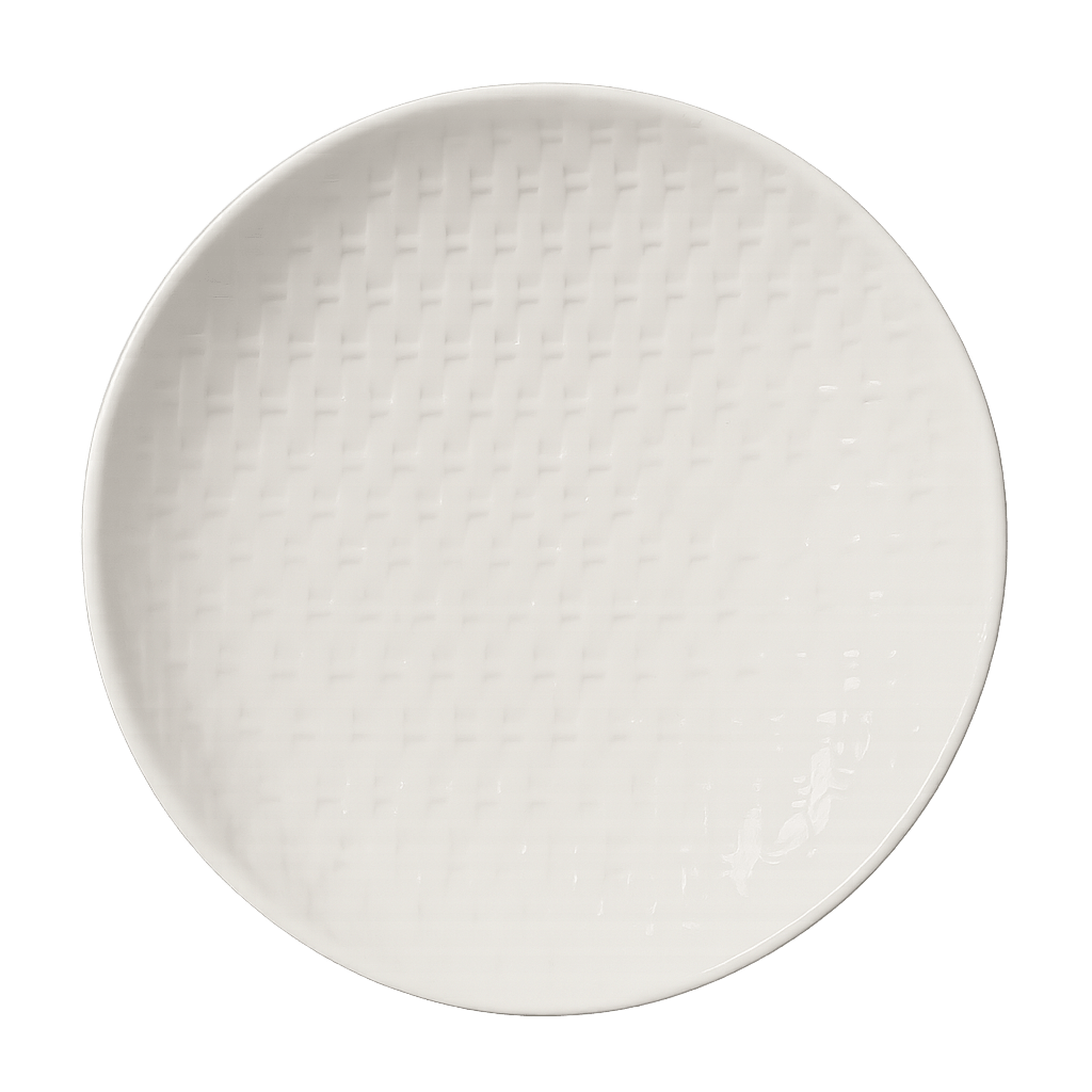 Bamboo mat style ceramic plate - ECO Box