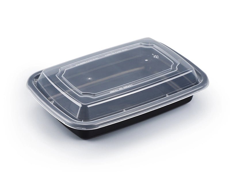 Bulk Meal Prep Containers with Lids – 1 & 2 Compartment, Microwave & Freezer Safe (Black/White Base) 150SET - OMECA wholesale LTD.