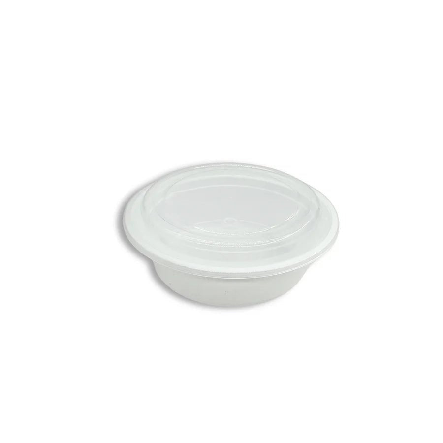 Y Series Round Togo Containers with Leak - Proof Lids – Microwave & Freezer Safe (Black/White Base) - OMECA wholesale LTD.