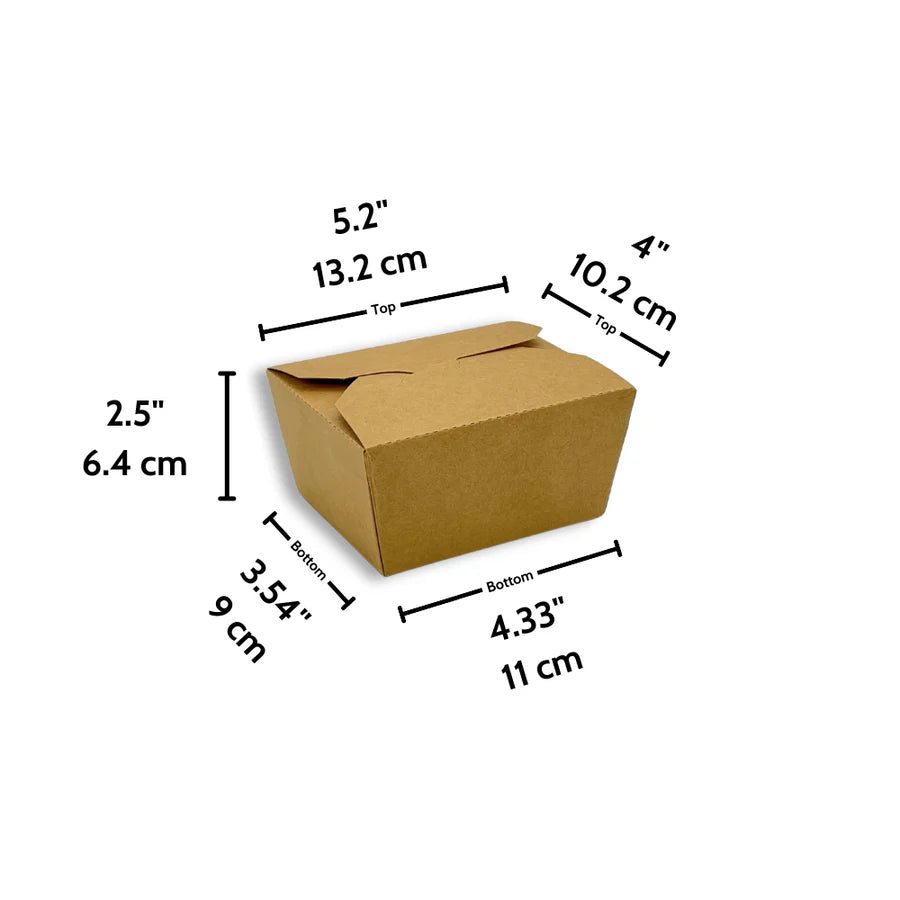 Kraft Paper Take-Out Food Containers – Leak-Resistant Dinner Boxes (Eco-Friendly)