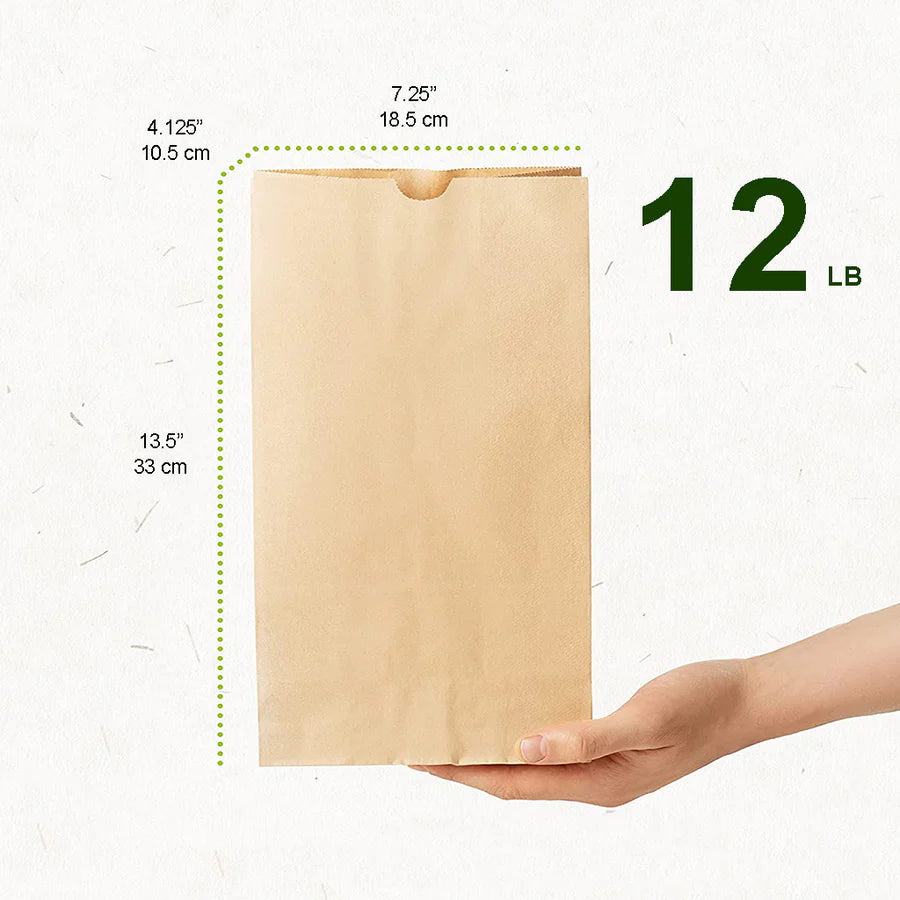 Recycled Kraft Paper Bags – Eco-Friendly Grocery & Takeout Bags (Flat Bottom)