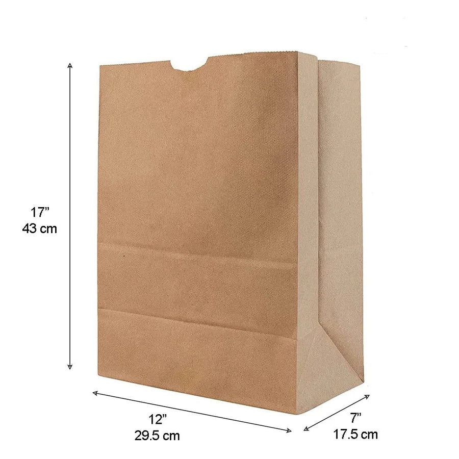 Recycled Kraft Paper Bags – Eco-Friendly Grocery & Takeout Bags (Flat Bottom)