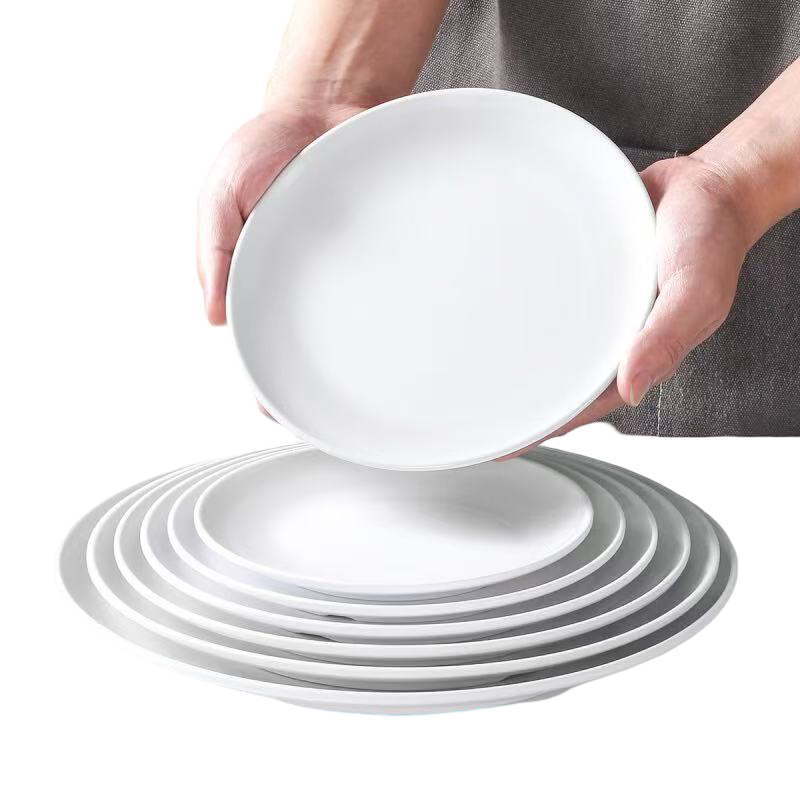 Durable Round Coupe Plate – White
