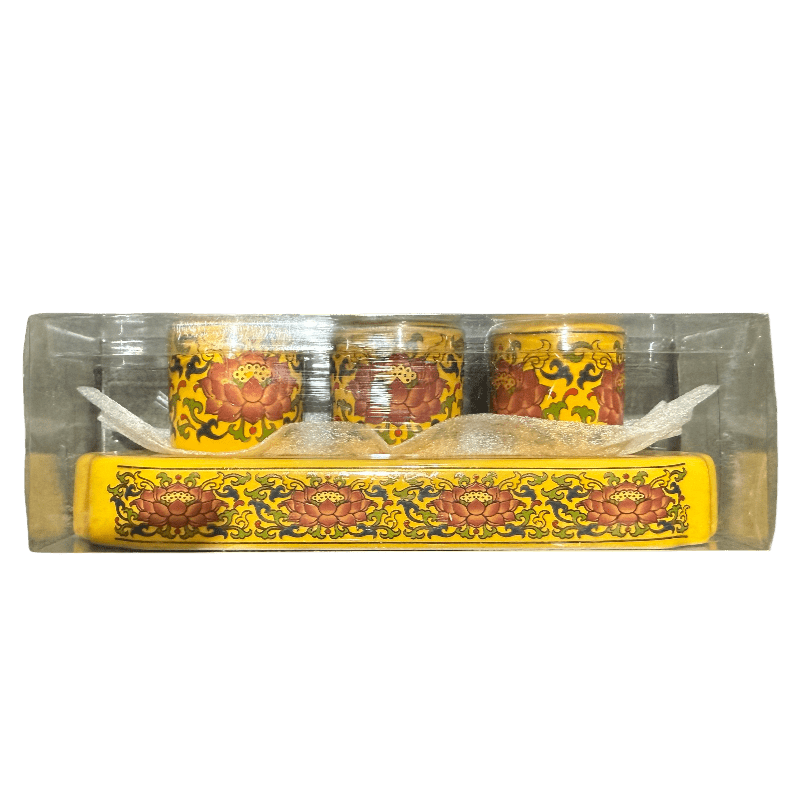 3 - Cup Set Offering Table (Yellow) – Tang Tri - Color Glazed Ceramics - ECO Box