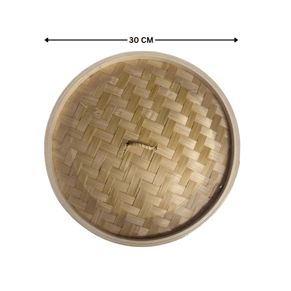 30cm Bamboo Steamer Set (2 Tiers + Lid) – Traditional Dim Sum & Dumpling Basket - OMECA wholesale LTD.