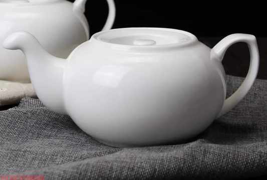Durable Classic White Ceramic olecranon Teapot