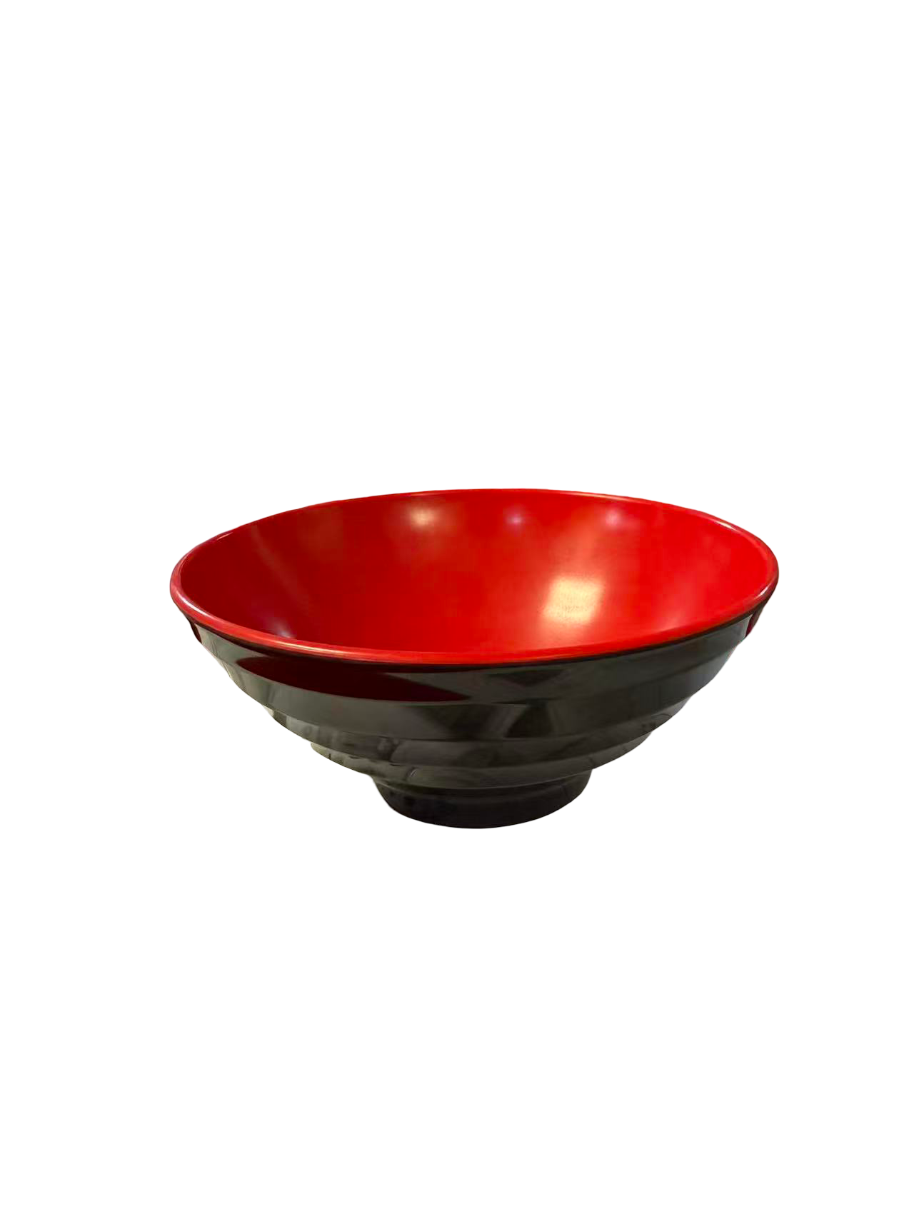 black and red melamine flared bowl