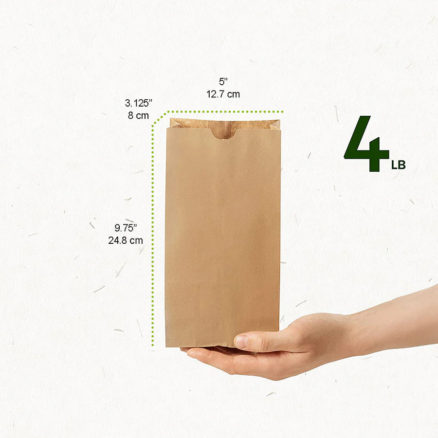 Recycled Kraft Paper Bags – Eco-Friendly Grocery & Takeout Bags (Flat Bottom)