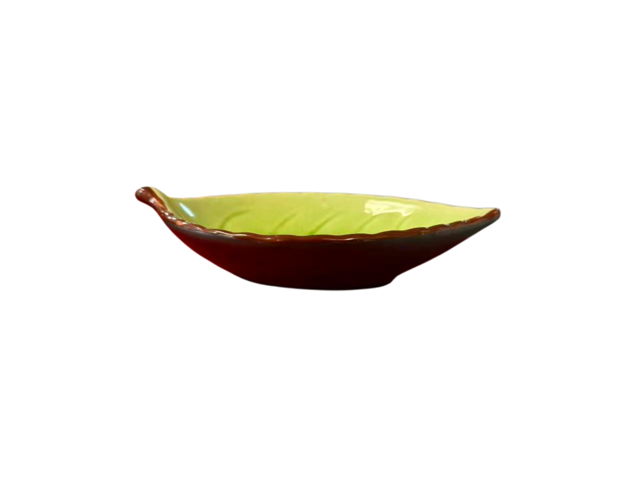 Green Ceramic Leaf Serving Dish | Appetizer Sauce Bowl