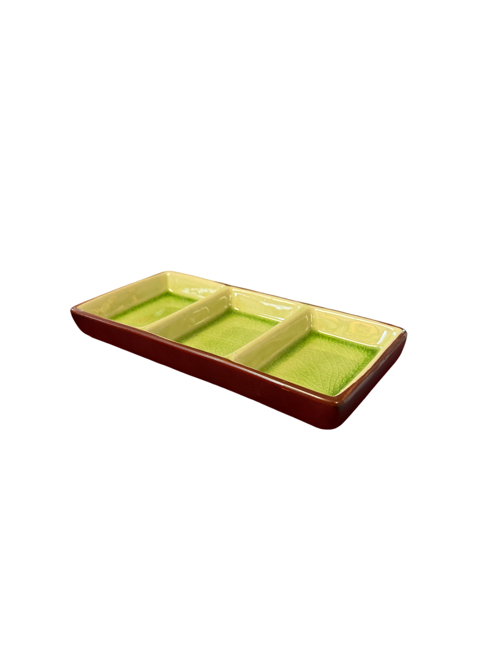 Ceramic Triple Compartment Sauce Dish | Sushi Condiment Tray