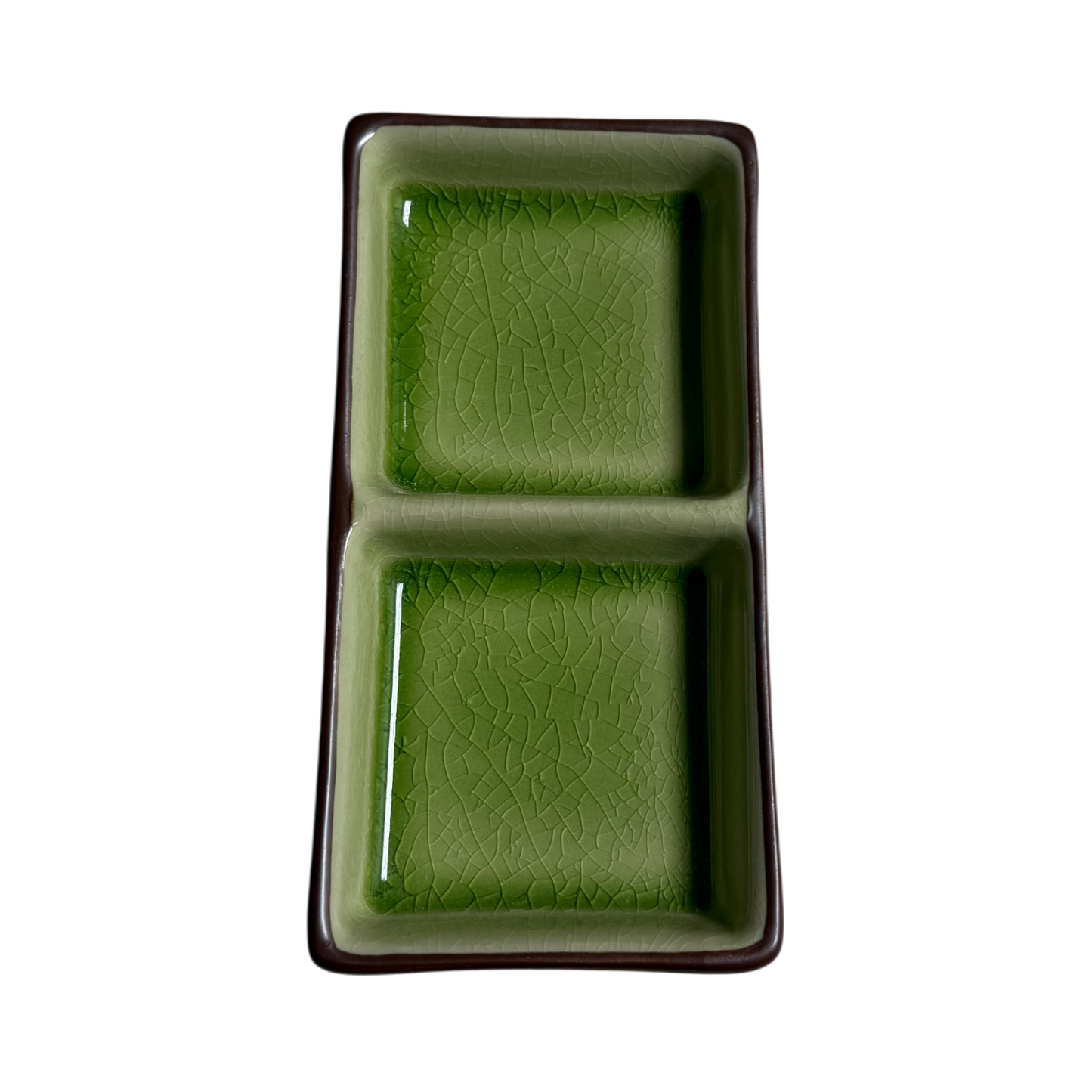 Ceramic Double Compartment Sauce Dish | Sushi Condiment Tray