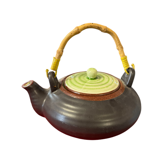 Ceramic Japanese-Style Teapot | Bamboo Handle Side Spout Kettle