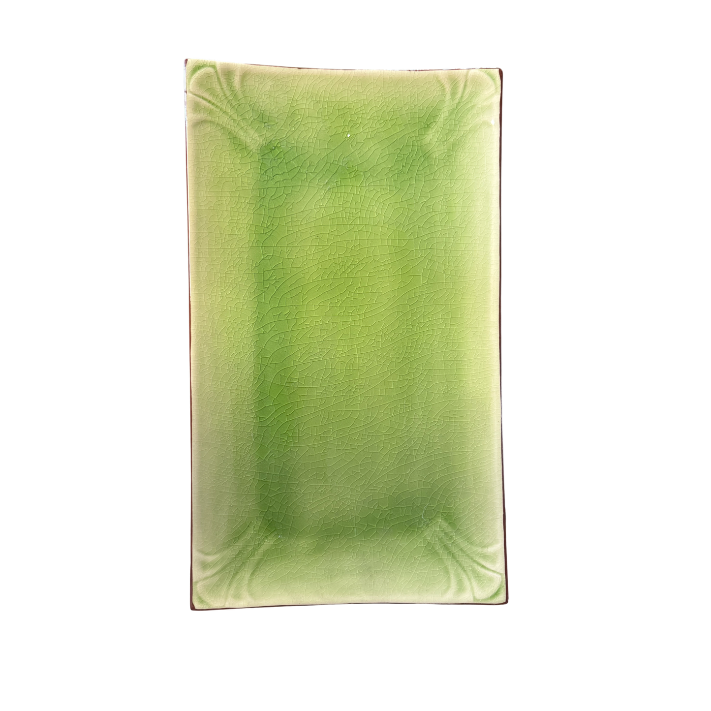 Large Ceramic Green Serving Platter | Rectangular Sushi and Appetizer Tray 36cm