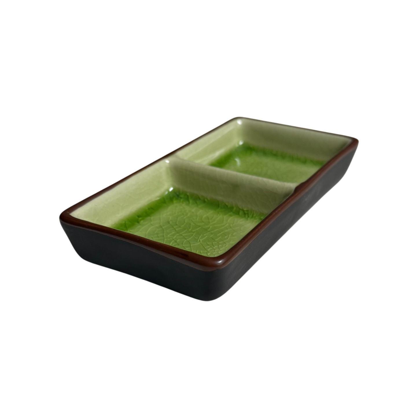 Ceramic Double Compartment Sauce Dish | Sushi Condiment Tray