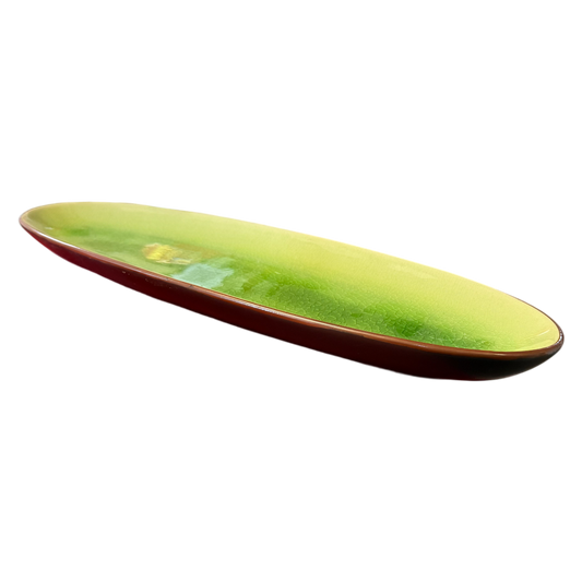 Extra-Long Ceramic Green Oval Platter | 53cm Shared Appetizer Tray