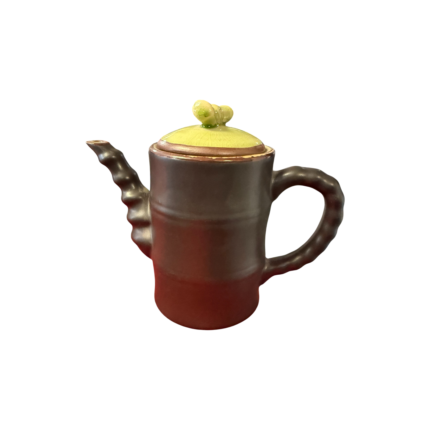 Ceramic Green Milk Pitcher | Bamboo Ribbed Creamer