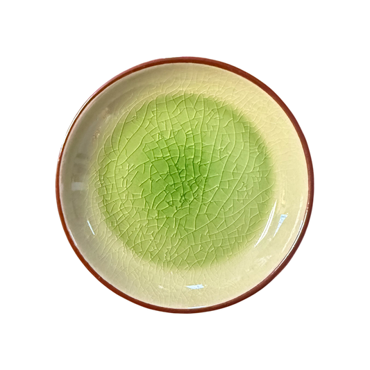 Ceramic Green Dipping Sauce Plate | Small Condiment Dish 11cm