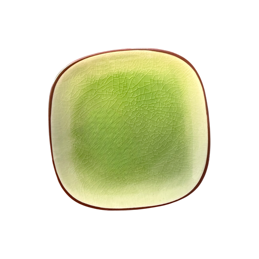 Ceramic Green Square Dessert Plate | Appetizer Side Plate 15cm