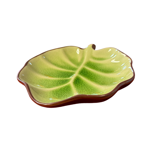 Ceramic Round Leaf Platter | Side Salad Appetizer Dish
