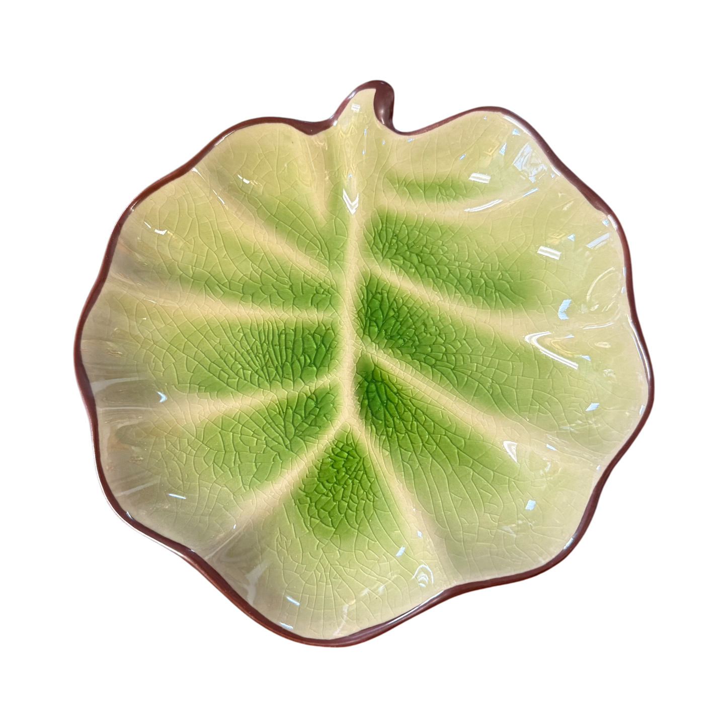 Ceramic Round Leaf Platter | Side Salad Appetizer Dish
