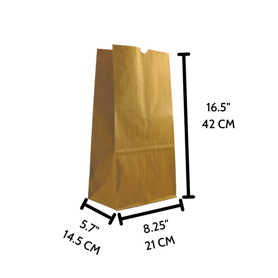 Recycled Kraft Paper Bags – Eco-Friendly Grocery & Takeout Bags (Flat Bottom)