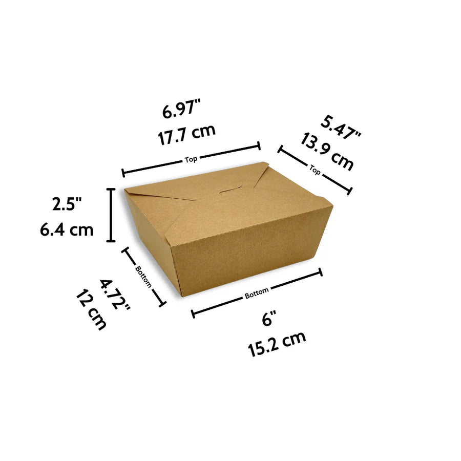 Kraft Paper Take-Out Food Containers – Leak-Resistant Dinner Boxes (Eco-Friendly)
