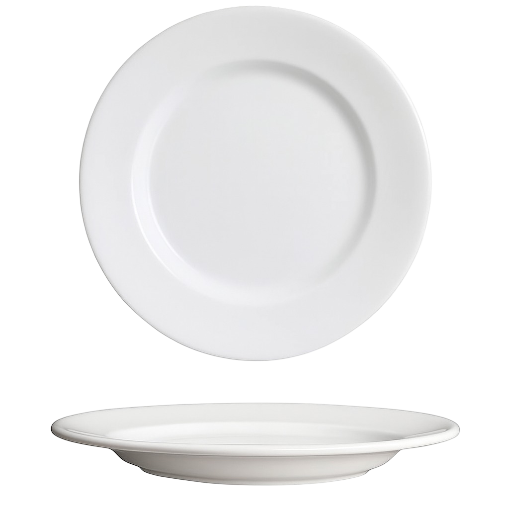 Durable Classic White Round Plate – Ceramic Dining Ware
