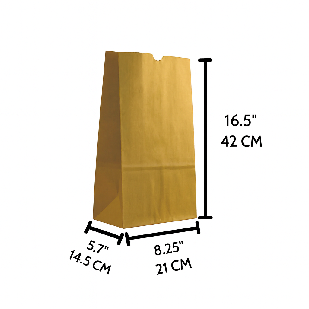 Recycled Kraft Paper Bags – Eco-Friendly Grocery & Takeout Bags (Flat Bottom)