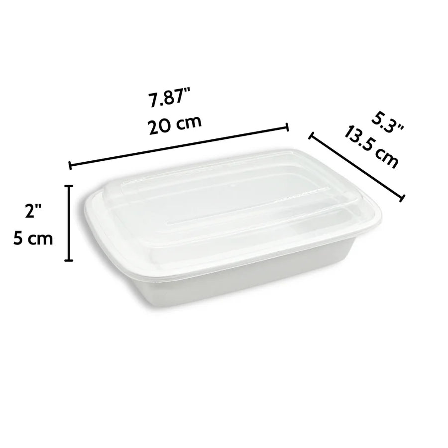 Bulk Meal Prep Containers with Lids – 1 & 2 Compartment, Microwave & Freezer Safe (Black/White Base) 150SET
