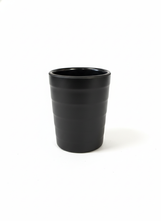 Japanese-Style Black Melamine Straight Tea Cup – 300 mL