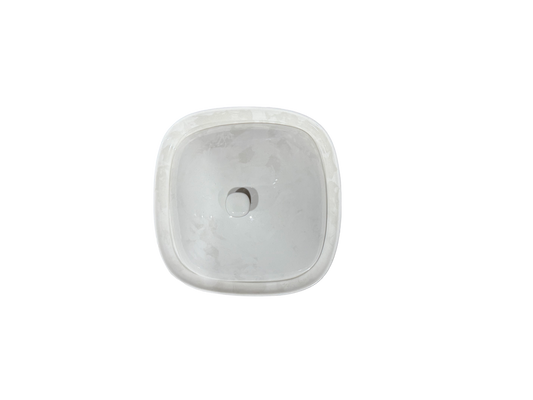 Durable White Square Ceramic Claypot with Lid