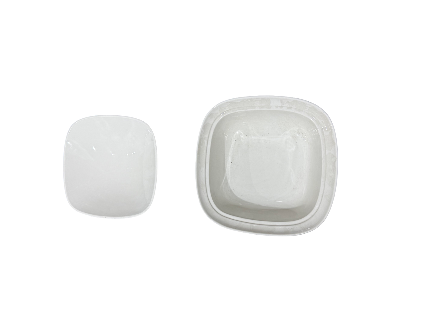 Durable White Square Ceramic Claypot with Lid