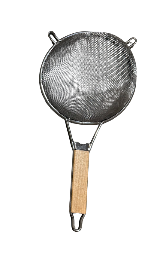Wood Handle Wire Skimmer with Double Hooks (Flat Bottom, Single Mesh)