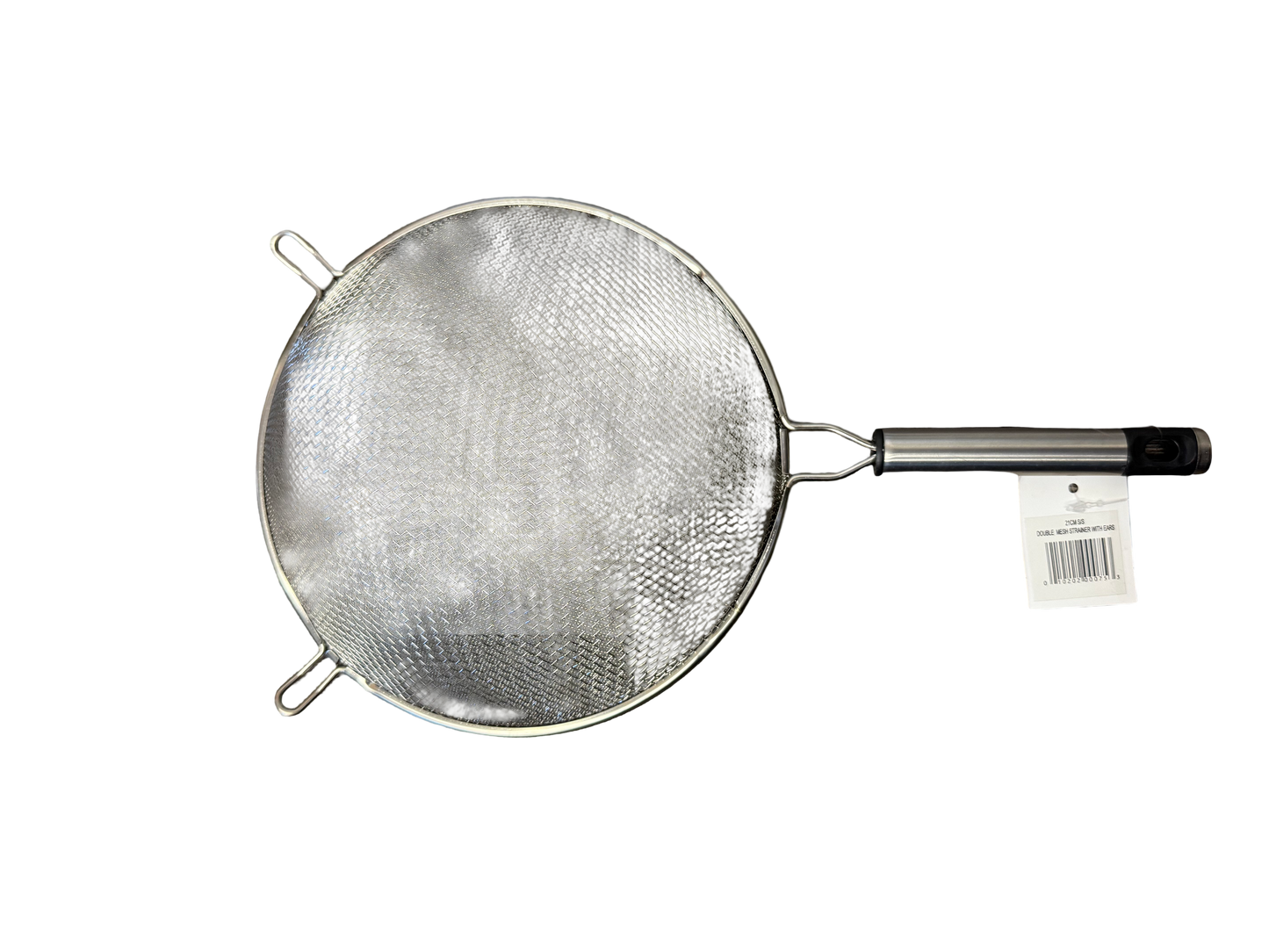 Double Mesh Bouillon Strainer with Steel Handle