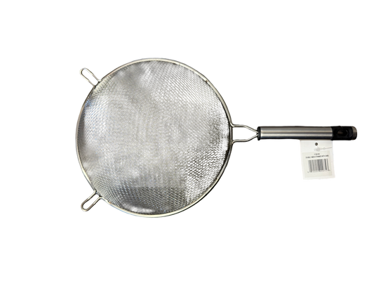 Double Mesh Bouillon Strainer with Steel Handle