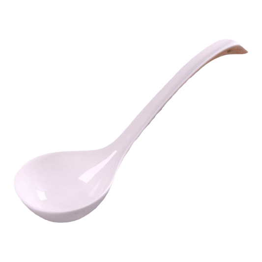 Heavy Duty Reinforced Porcelain Large Serving Spoon - Commercial Grade Ceramic Dinnerware