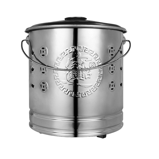 聚宝桶 Stainless Steel Incinerator Bin – Wealth Collection Ritual Bucket