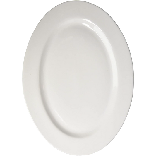 Durable Classic White Oval Plate