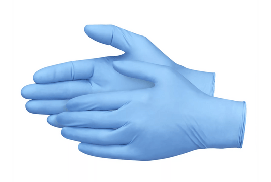 Blue Nitrile Disposable Gloves - Powder - Free Food Service Gloves for Commercial Kitchen Use - pack of 100 - OMECA wholesale LTD.